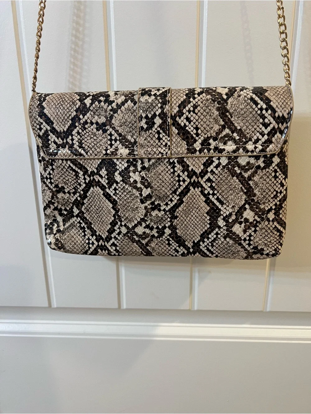Snake Print Crossbody Bag in Neutral Tones
